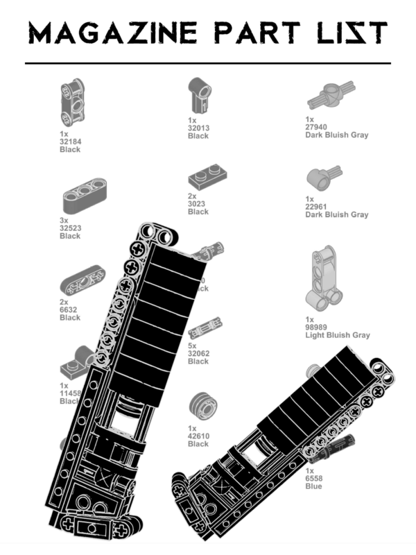 LEGO Glock 17 Magazine Only Part List